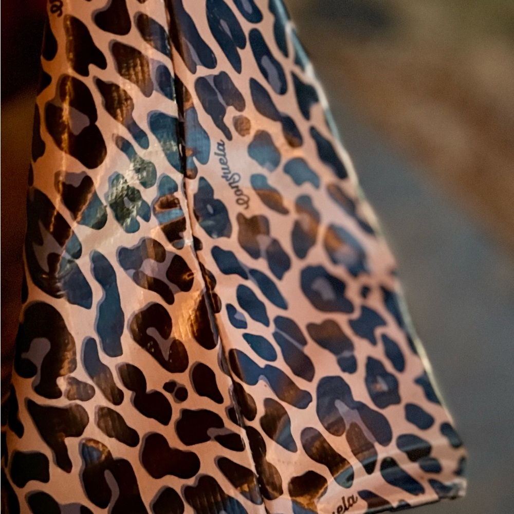 Consuela Blue Jag Zipper Tote | Leopard Print Travel & Beach Bag | Retired - Picture 12 of 17